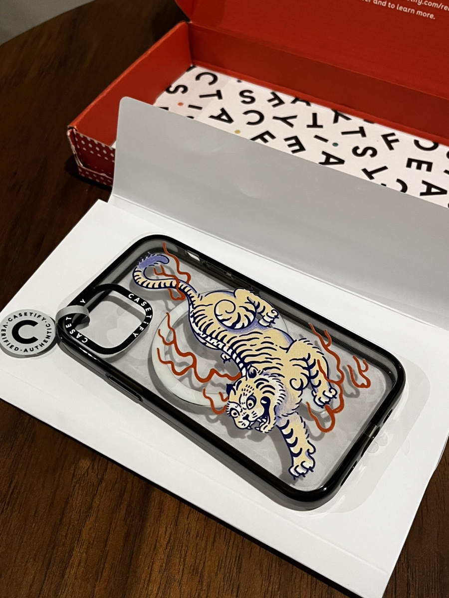 [Casetify] 케이스티파이 아이폰 12미니 블랙 호랑이 케이스 by Leung