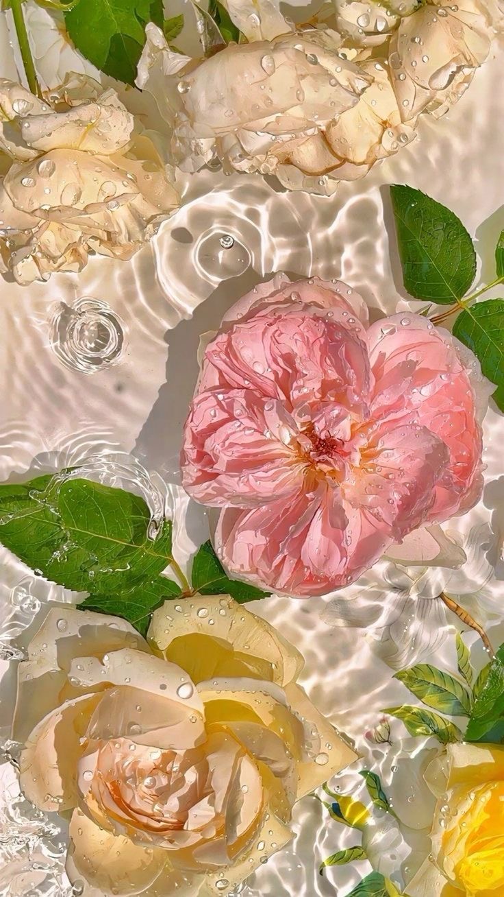 핑크 배경화면/아이폰 고화질 배경화면] 사랑스러운 배경화면 , 비내리는 감성 , 러블리 , 카톡프사 배경 , tumblr이미지, image size:736x1308